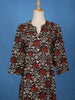 Black Floral Printed Cotton Kurti With Front Buttons