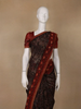 Black Floral Printed Cotton Saree - Diadem