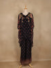 Black Floral Printed Design Crepe Kaftan Suit