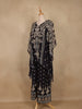 Black Floral Printed Design Crepe Kaftan Suit