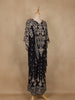 Black Floral Printed Design Crepe Kaftan Suit