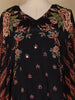 Black Floral Printed Design Crepe Kaftan Suit