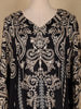 Black Floral Printed Design Crepe Kaftan Suit