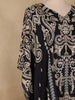 Black Floral Printed Design Crepe Kaftan Suit