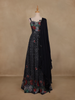 Black Floral Sequins Embroidered Design Georgette Gown