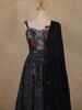 Black Floral Sequins Embroidered Design Georgette Gown