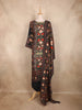 Black Kashmiri Floral Printed Design Crepe Straight Cut Salwar Suit with Dupatta