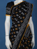 Black Leaf Designed Cotton Saree - Diadem
