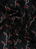 Black Leaf Printed Cotton Saree - Diadem