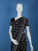 Black Leaf Printed Cotton Saree - Diadem