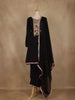 Black Mirror Work Embroidered Cotton Salwar Suit with Dupatta