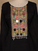 Black Mirror Work Embroidered Cotton Salwar Suit with Dupatta