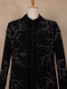 Black Sequins Design Polynosic Sherwani Suit
