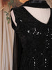 Black Sequins Embellished Design Georgette Palazzo Suit with Choker Dupatta
