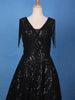 Black Sequins Embroidered Net Gown - Diadem