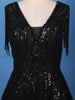 Black Sequins Embroidered Net Gown - Diadem