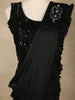 Black Solid Design Satin Ready To Wear Saree with Designer Blouse - Diadem