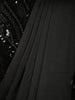Black Solid Design Satin Ready To Wear Saree with Designer Blouse - Diadem