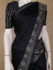 Black Solid Design Tussar Silk Saree - Diadem