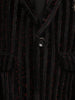 Black Striped Design Velvet Suit For Boys - Diadem
