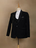 Navy Blue Embellished Viscose Men's Suit - Diadem