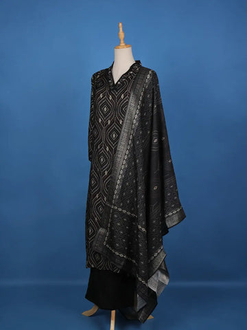 Black Abstract Designed Cotton Salwar Suit - Diadem