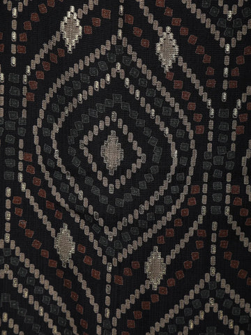 Black Abstract Designed Cotton Salwar Suit - Diadem