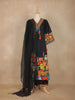 Black Abstract Printed Cotton Salwar Suit - Diadem