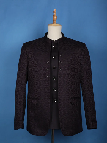 Black Diamond Embroidery Men's Suit - Diadem