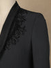 Black Floral Designed Fancy Men's Suit - Diadem