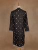 Black Floral Designed Cotton Kurta Set, With Pant - Diadem