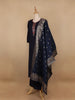 Black Floral Designed Cotton Salwar Suit - Diadem