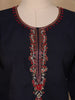 Black Floral Designed Cotton Salwar Suit - Diadem
