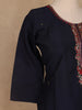 Black Floral Designed Cotton Salwar Suit - Diadem
