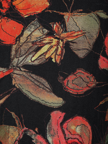 Black Floral Designed Cotton Salwar Suit - Diadem