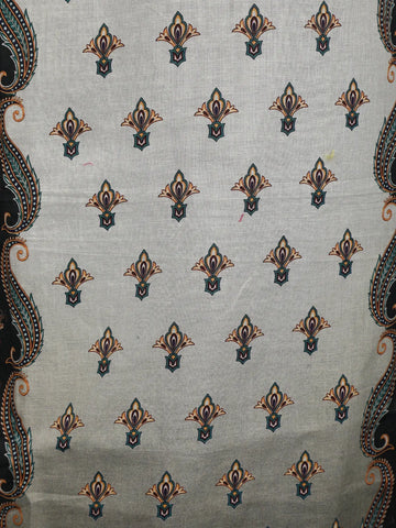 Black Floral Designed Cotton Salwar Suit - Diadem