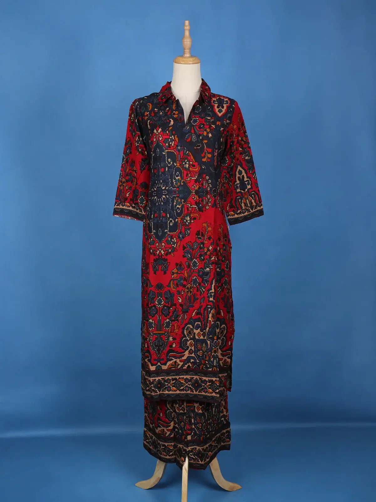 Black Floral Designed Cotton Salwar Suit - Diadem