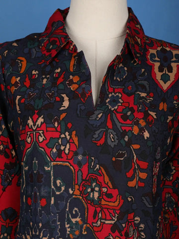 Black Floral Designed Cotton Salwar Suit - Diadem