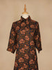 Black Floral Designed Cotton Straight Cut Salwar Suit - Diadem