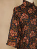 Black Floral Designed Cotton Straight Cut Salwar Suit - Diadem