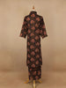 Black Floral Designed Cotton Straight Cut Salwar Suit - Diadem