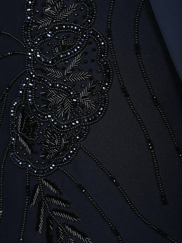 Black Floral Designed Fancy Men's Suit - Diadem