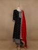 Black Floral Designed Georgette Salwar Suit - Diadem