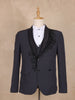 Black Floral Designed Men's Suit for Reception - Diadem