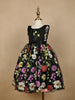 Black Floral Designed Party Gown for Girls - Diadem