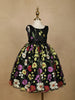 Black Floral Designed Party Gown for Girls - Diadem