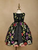 Black Floral Designed Party Gown for Girls - Diadem