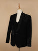 Black Floral Designed Reception Men's Suit - Diadem
