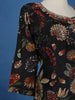 Black Floral Designed Semi Silk Salwar Suit - Diadem