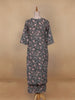 Black Floral Designed Cotton Salwar Suit - Diadem